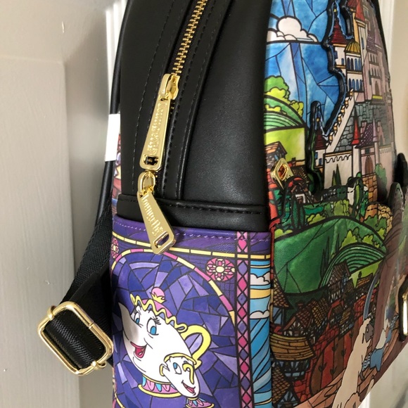 Loungefly Disney Beauty and the Beast Belle Stained Glass Castle Backpack B2S - Picture 3 of 3